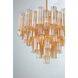 Addis 12 Light 26.75 inch Aged Brass Chandelier Ceiling Light in Tronchi Glass Amber