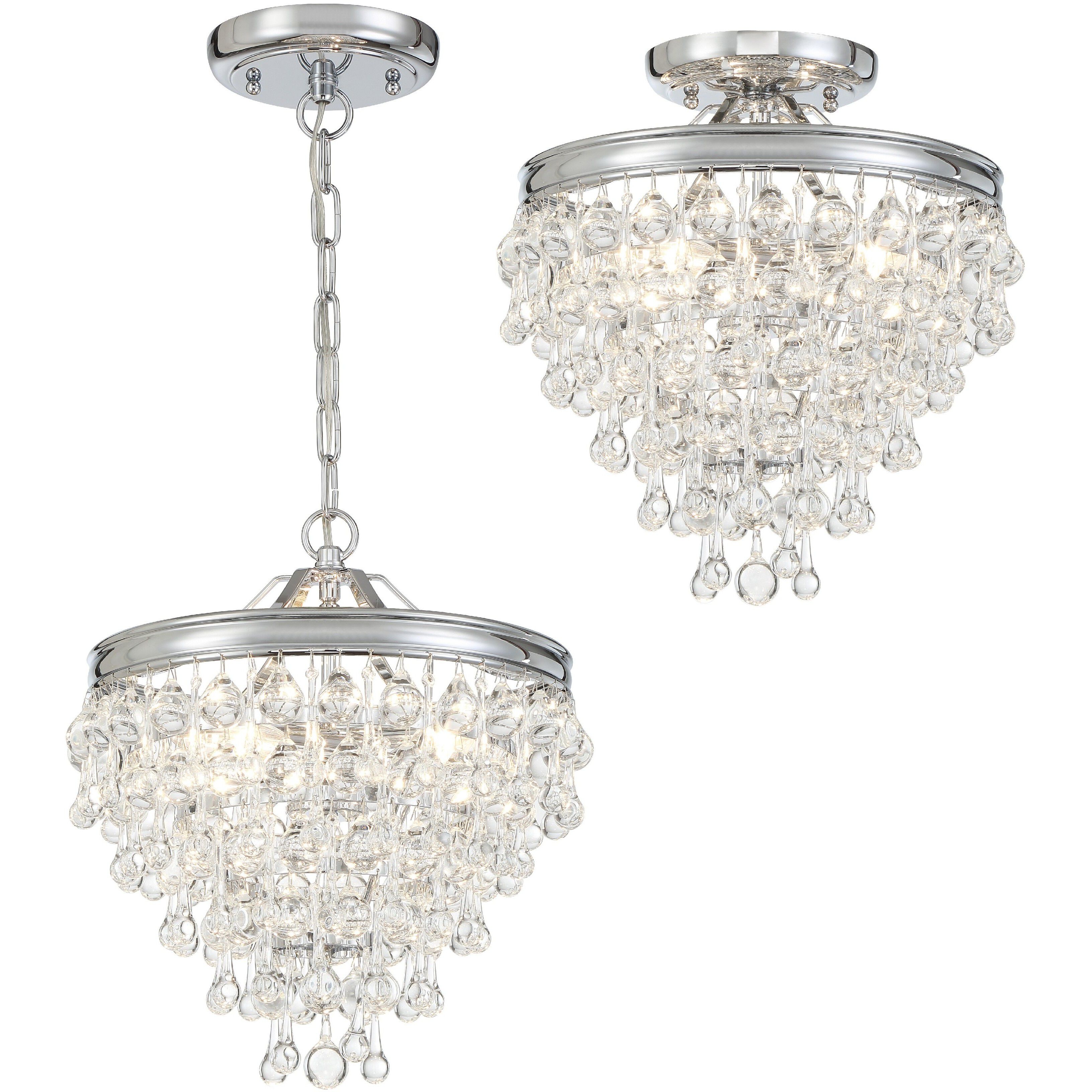 Calypso 3 Light 13 inch Polished Chrome Chandelier Ceiling Light