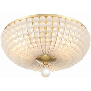 Bella 3 Light 15.75 inch Antique Gold Semi Flush Ceiling Light