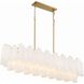Addis 14 Light 51.75 inch Aged Brass Chandelier Ceiling Light in Tronchi Glass White