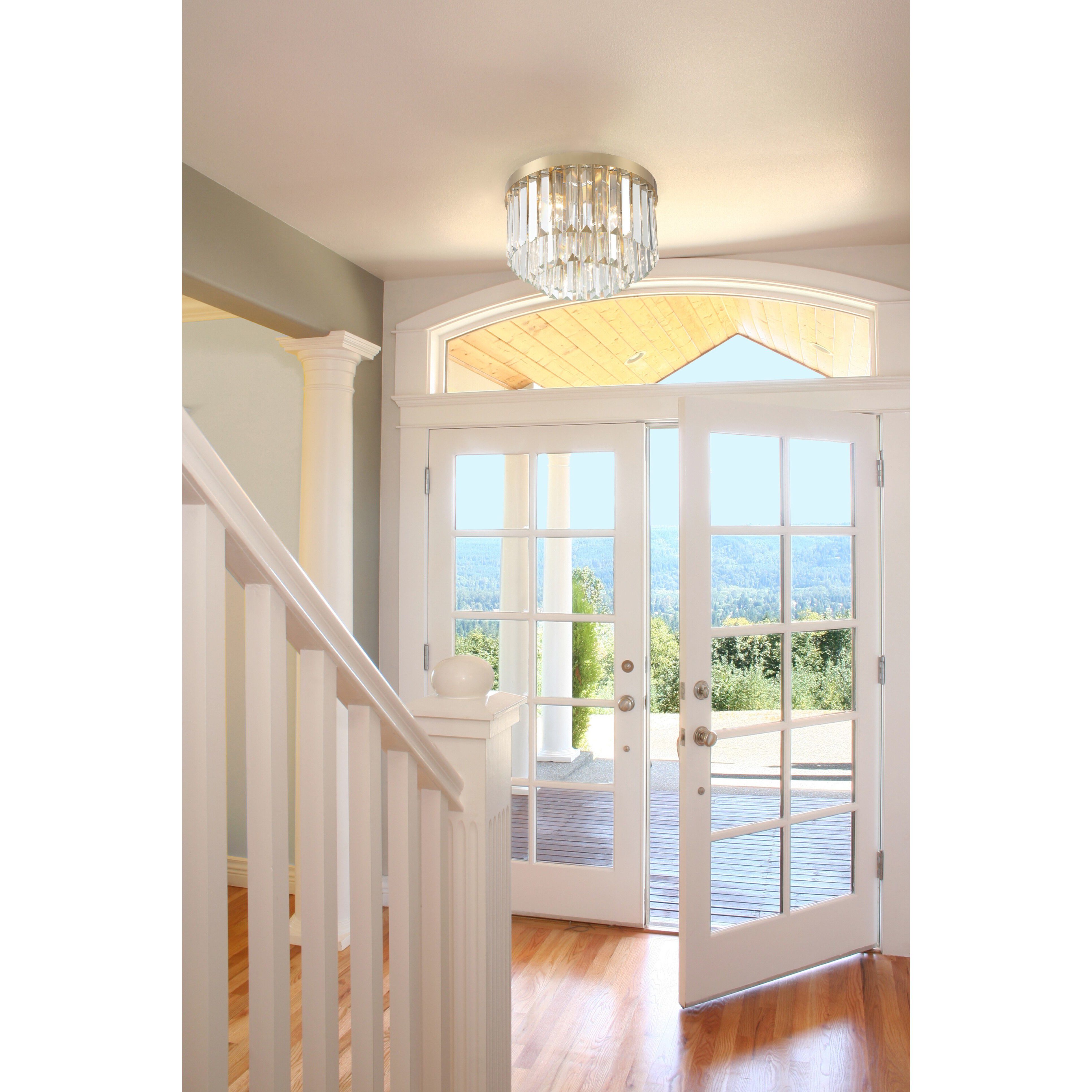 Crystorama Hayes 4 Light Aged Brass Flush Mount