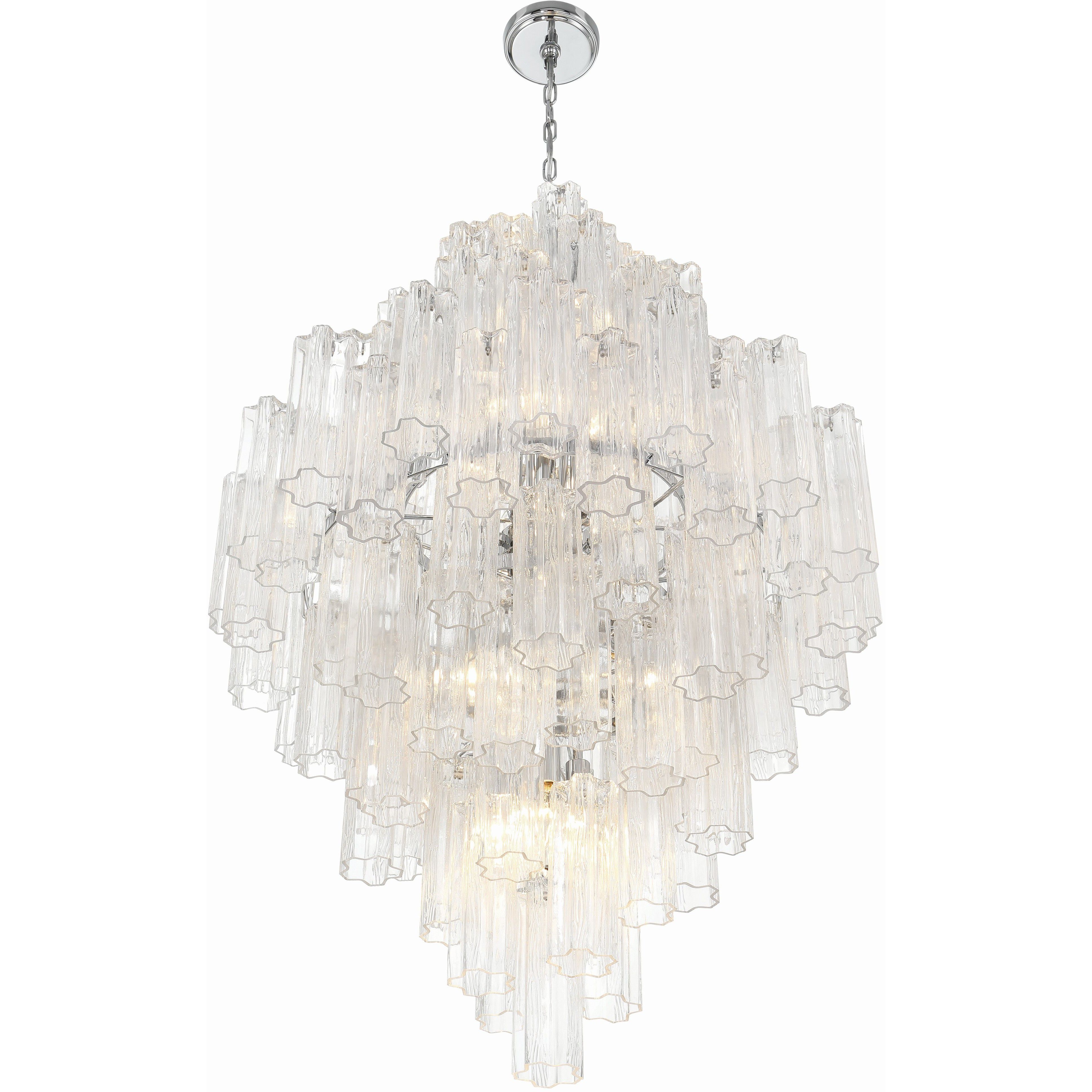 Addis 20 Light 31.5 inch Polished Chrome Chandelier Ceiling Light in Clear