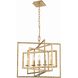 Capri 5 Light 24 inch Antique Gold Chandelier Ceiling Light