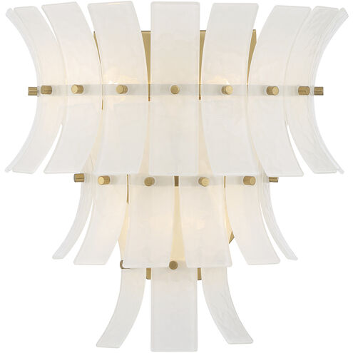 Abigail 3 Light 15 inch Aged Brass Bath Vanity Light Wall Light in White