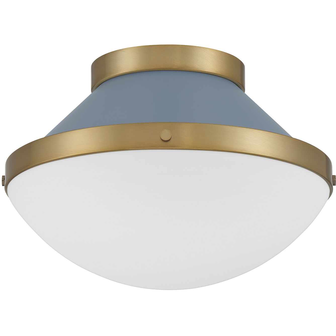 Xander 1 Light 12.25 inch Vibrant Gold Flush Ceiling Light in Vibrant Gold and Blue