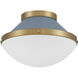 Xander 1 Light 12.25 inch Vibrant Gold Flush Ceiling Light in Vibrant Gold and Blue