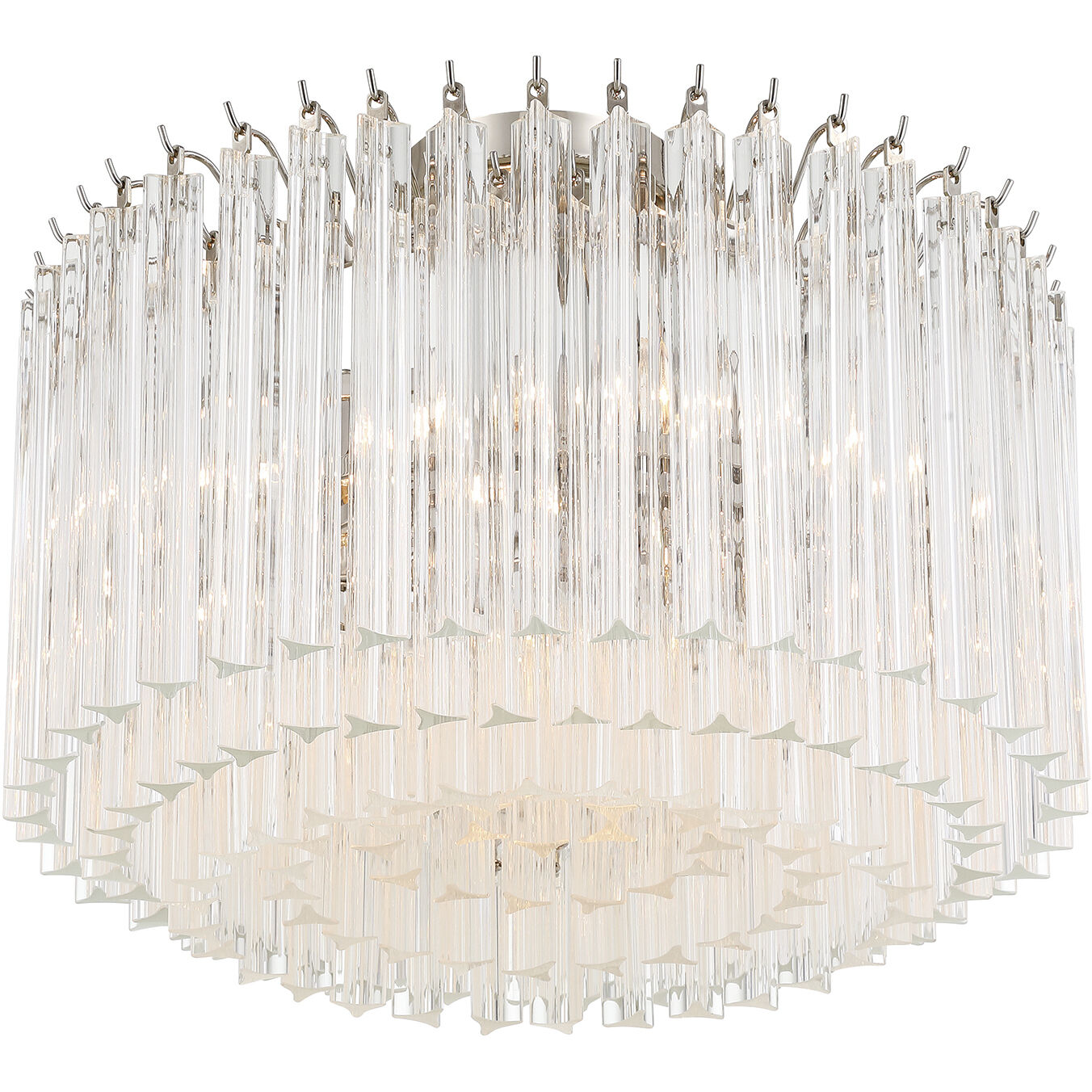 Lofton 5 Light 18 inch Polished Nickel Semi Flush Ceiling Light