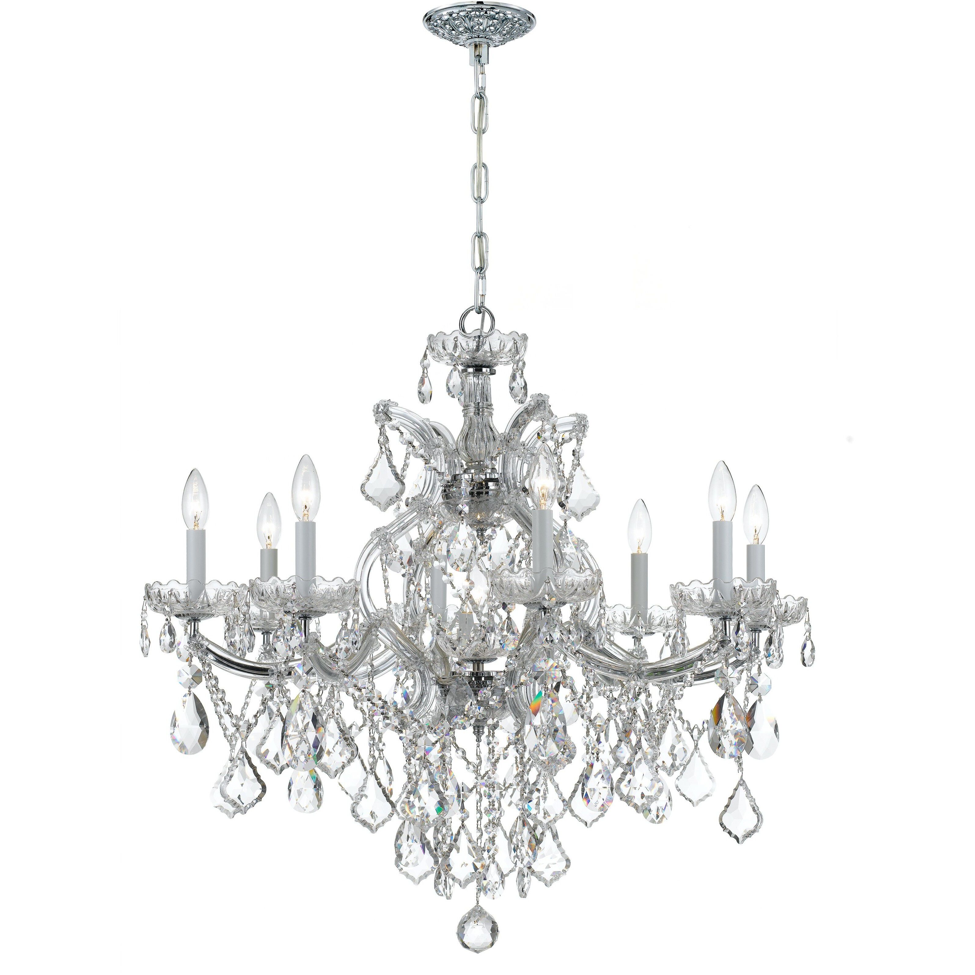 Maria Theresa 9 Light 28 inch Polished Chrome Chandelier Ceiling Light in Clear Swarovski Strass
