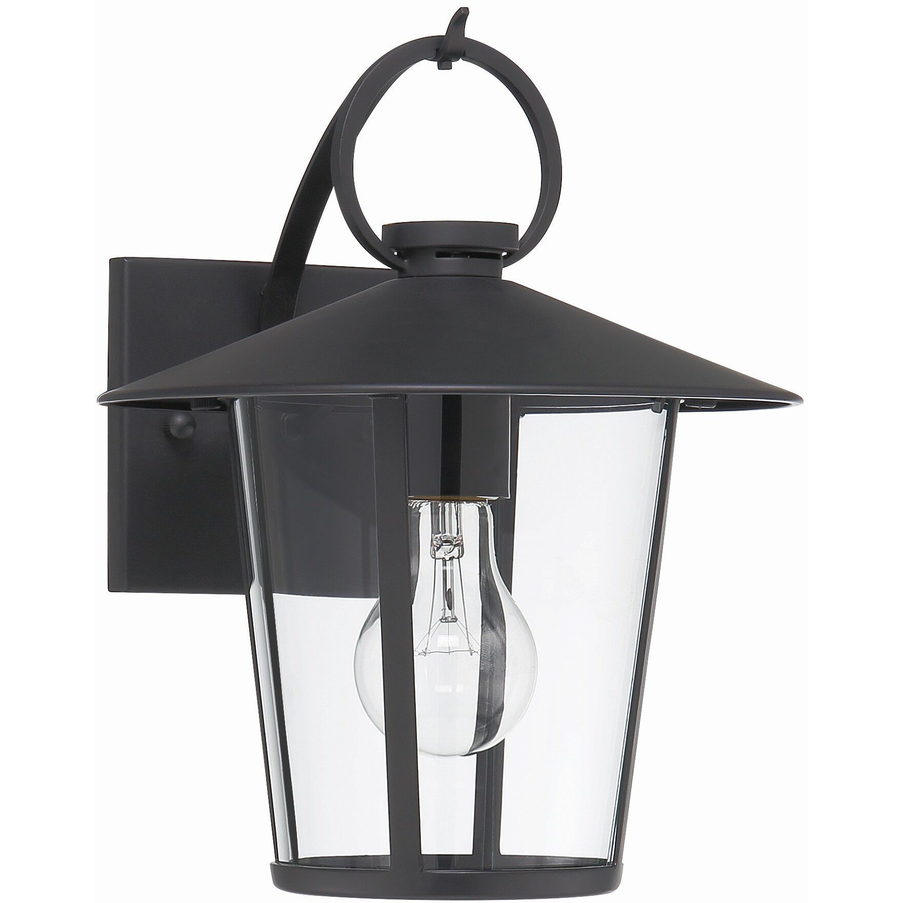 Andover 1 Light 11 inch Matte Black Outdoor Sconce in Clear