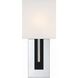 Brent Bath Sconce Wall Light in Polished Nickel and Black Forged