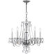 Traditional Crystal 5 Light 21 inch Polished Chrome Chandelier Ceiling Light