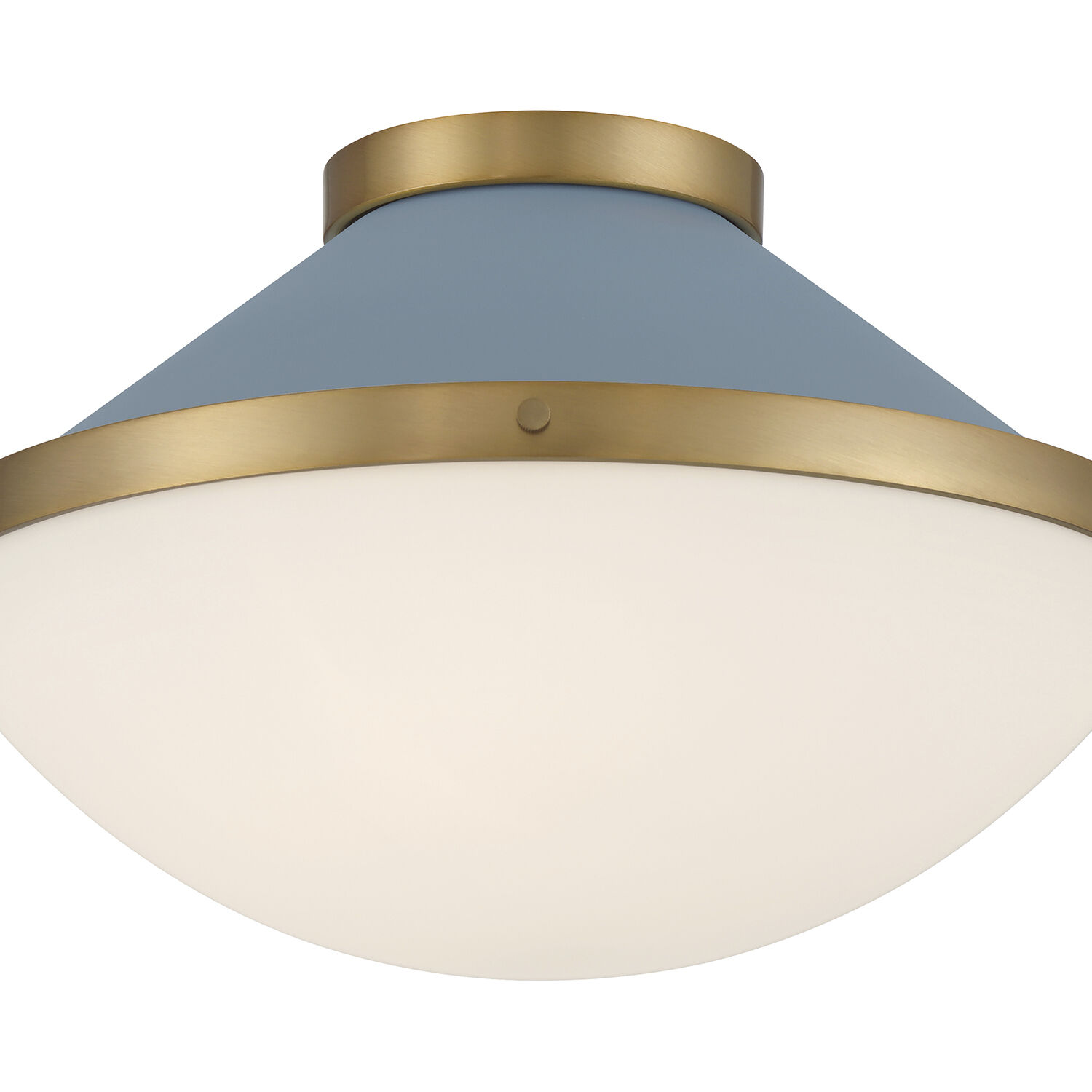 Xander 2 Light 16.25 inch Vibrant Gold Flush Ceiling Light in Vibrant Gold and Blue