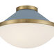 Xander 2 Light 16.25 inch Vibrant Gold and Blue Flush Mount Ceiling Light