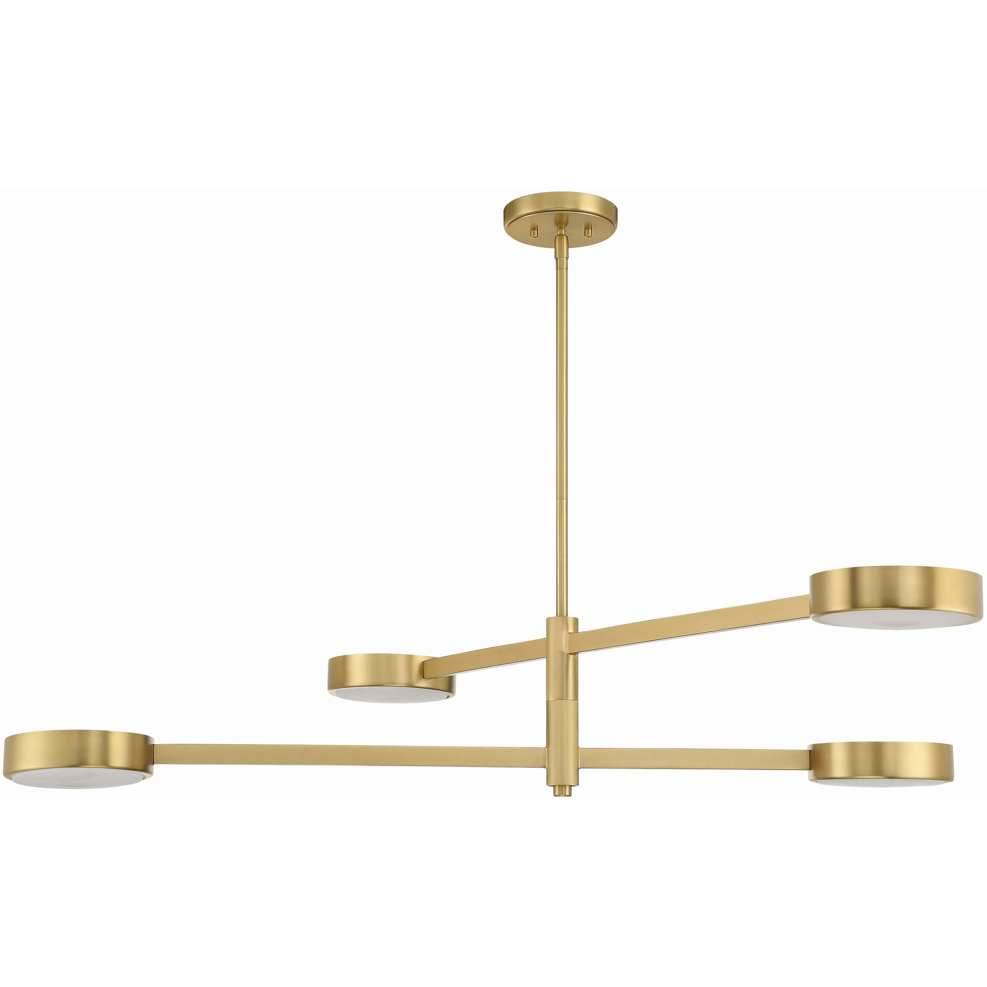 Orson 4 Light 54 inch Modern Gold Chandelier Ceiling Light