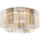 Addis 7 Light 22.25 inch Aged Brass Flush Ceiling Light in Tronchi Glass Autumn