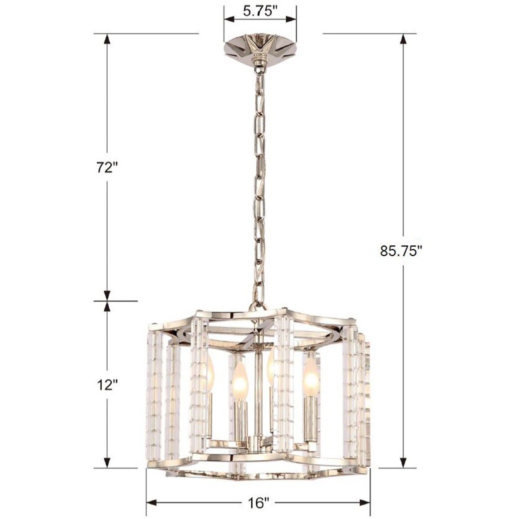 Carson 4 Light 16 inch Polished Nickel Mini Chandelier Ceiling Light