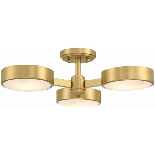 Orson 3 Light 22.5 inch Modern Gold Flush/Semi Flush Ceiling Light 