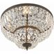 Waltham 4 Light 18 inch English Bronze Flush Ceiling Light in Clear Hand Cut