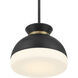 Gidget 1 Light 10.25 inch Matte Black and Vibrant Gold Mini Pendant Ceiling Light