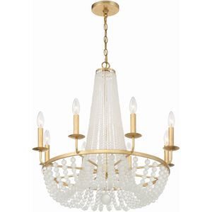 Bella 8 Light 26 inch Antique Gold Chandelier Ceiling Light