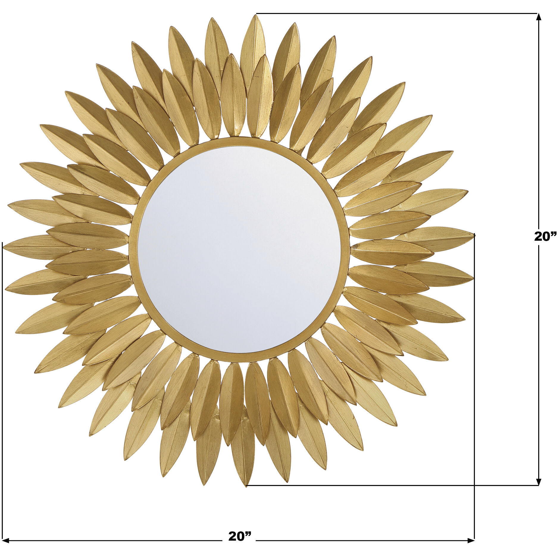 Broche 20 X 20 inch Antique Gold Mirror