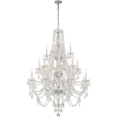 Traditional Crystal 20 Light 38 inch Polished Chrome Chandelier Ceiling Light