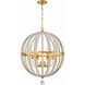 Roxy 6 Light 22 inch Antique Gold Chandelier Ceiling Light