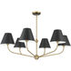 Xavier 6 Light 40 inch Vibrant Gold and Matte Black Chandelier Ceiling Light