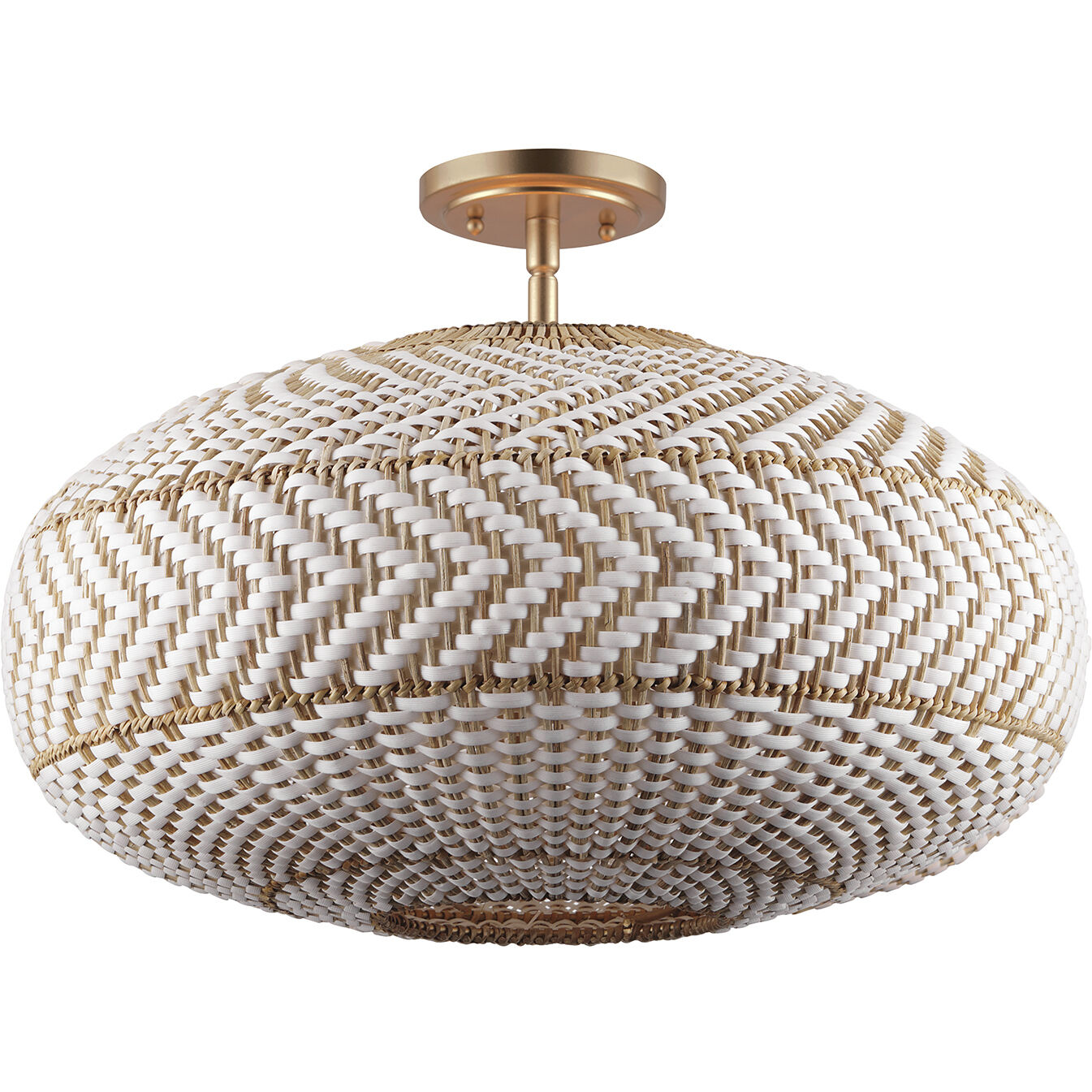 Zanzibar 4 Light 22 inch Soft Gold Semi Flush Ceiling Light