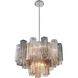 Addis 9 Light 22 inch Polished Chrome Chandelier Ceiling Light in Tronchi Glass Autumn