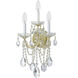 Maria Theresa Sconce Wall Light in Clear Hand Cut, Gold