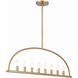Abbott 8 Light 42 inch Vibrant Gold Linear Chandelier Ceiling Light