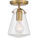 Voss 1 Light 5.75 inch Luxe Gold Semi Flush Ceiling Light
