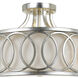 Graham 3 Light 15 inch Antique Silver Semi Flush Ceiling Light