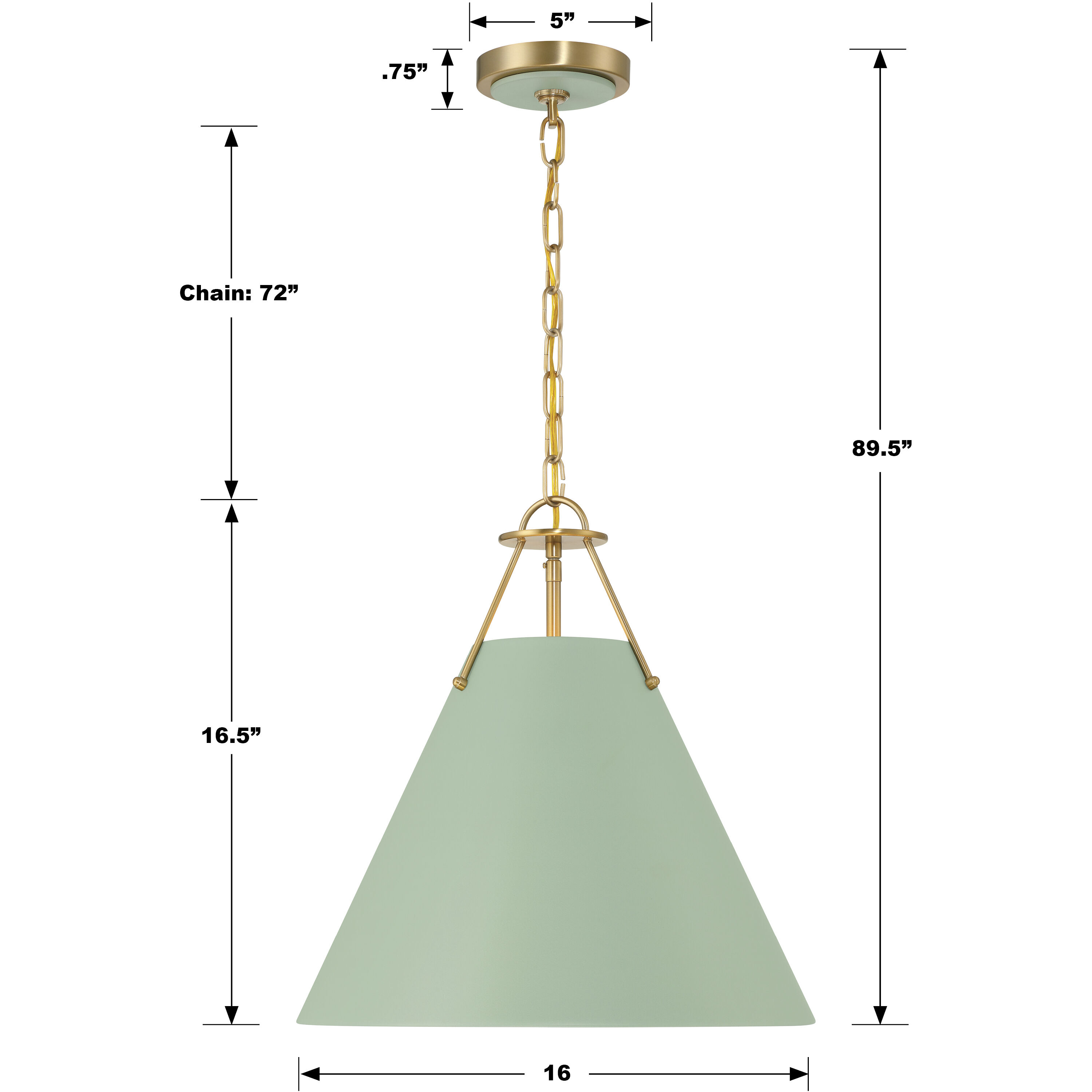 Xavier Pendant Ceiling Light in Vibrant Gold and Green
