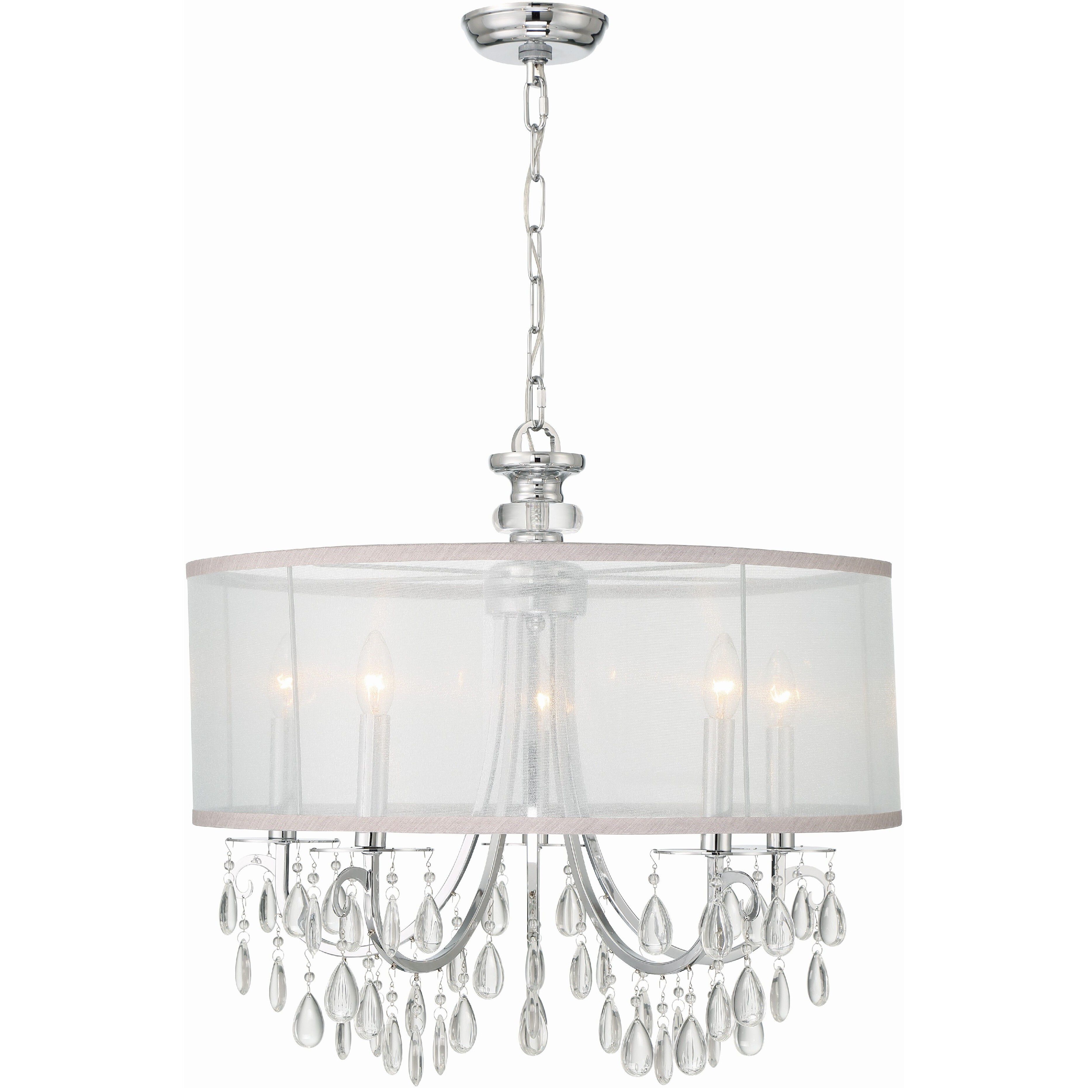 Hampton 5 Light 24 inch Polished Chrome Chandelier Ceiling Light