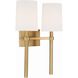 Bromley 2 Light 13.75 inch Vibrant Gold Sconce Wall Light