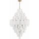 Addis 20 Light 31.5 inch Aged Brass Chandelier Ceiling Light in Tronchi Glass White