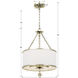 Broche 3 Light 14 inch Antique Silver Mini Chandelier Ceiling Light