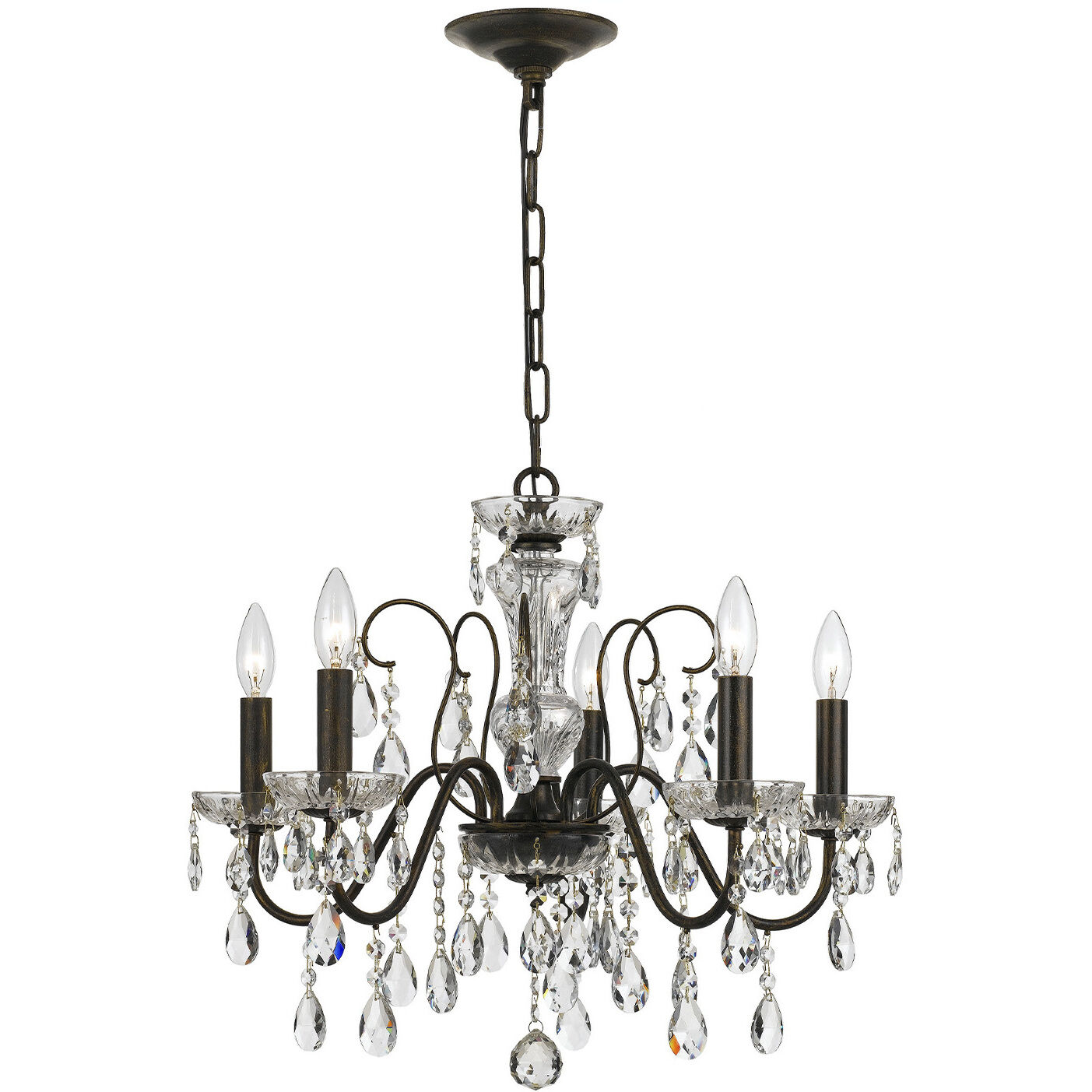 Butler 5 Light 24 inch English Bronze Chandelier Ceiling Light in Clear Hand Cut