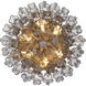 Addis 7 Light 22.25 inch Aged Brass Flush Mount Ceiling Light in Smoke