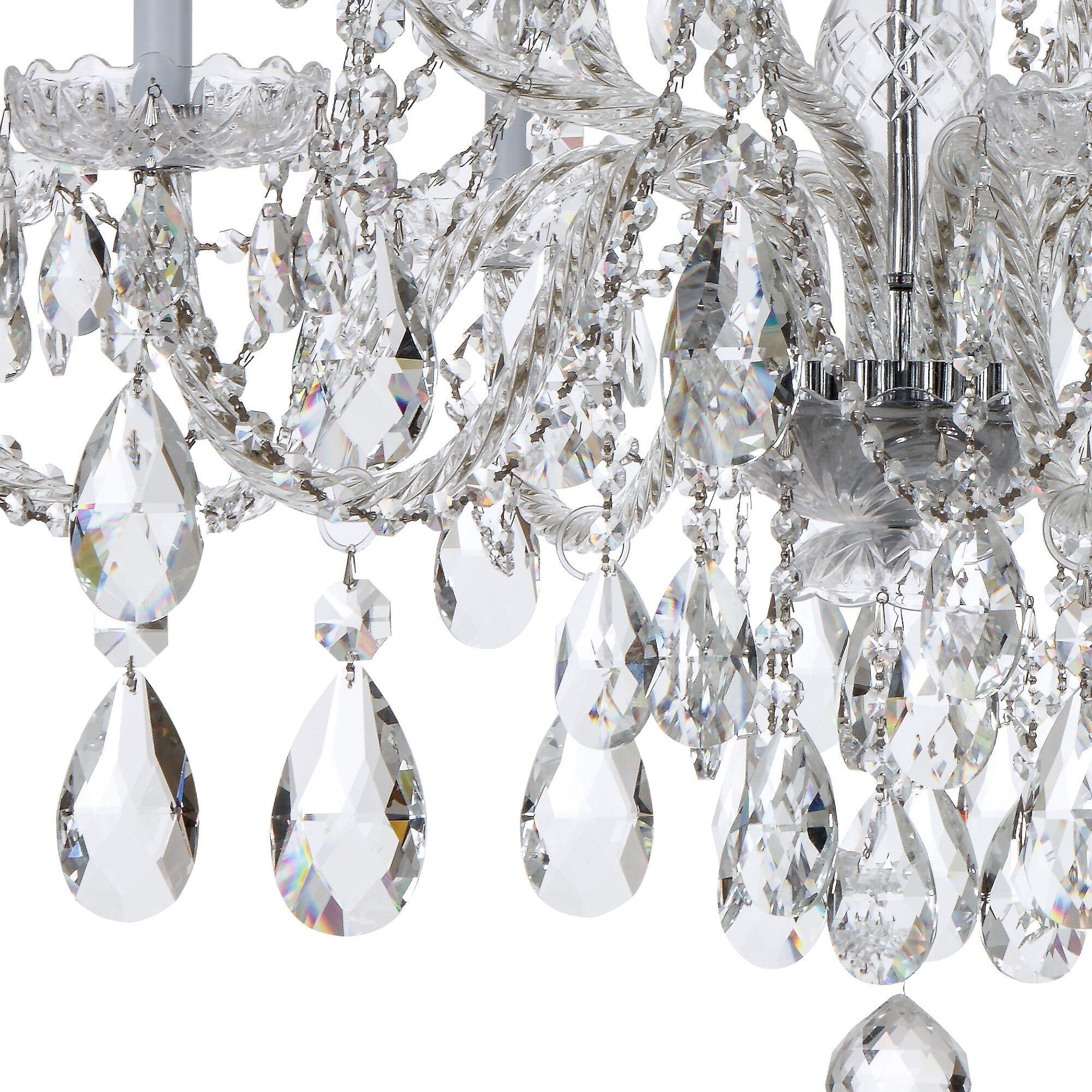 Traditional Crystal 12 Light 37.5 inch Polished Chrome Chandelier Ceiling Light in Clear Swarovski Strass