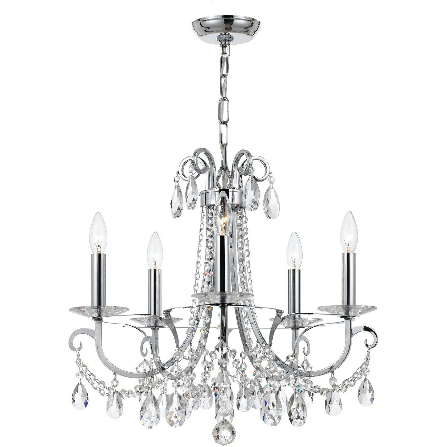 5 light chrome chandelier on sale
