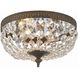 Westbury 2 Light 10 inch English Bronze Flush Ceiling Light in Clear Hand Cut