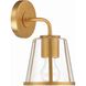Fulton 1 Light 7.25 inch Antique Gold Bathroom Vanity Light Wall Light in Clear