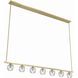 Aragon 7 Light 56 inch Soft Brass Linear Chandelier Ceiling Light