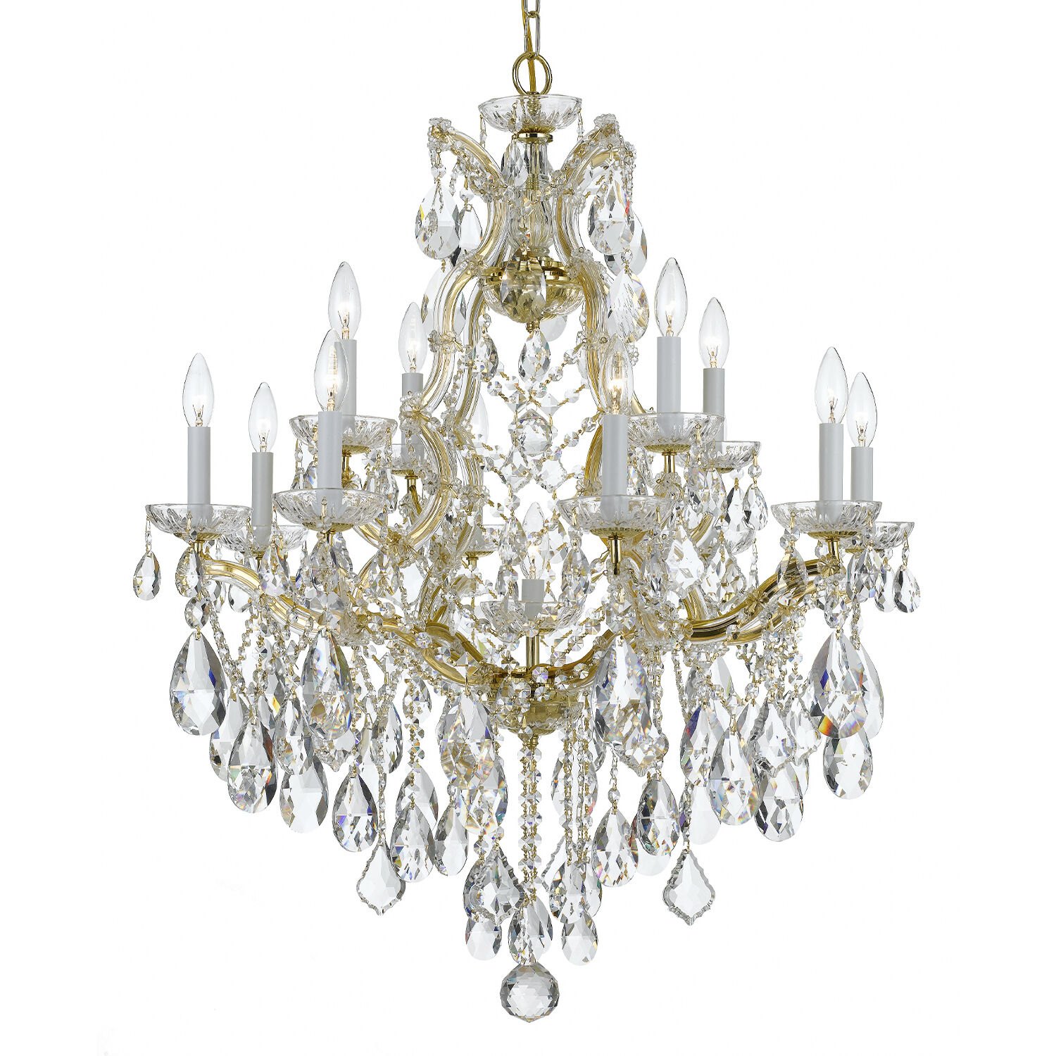 Maria Theresa 13 Light 28 inch Gold Chandelier Ceiling Light in Clear Swarovski Strass