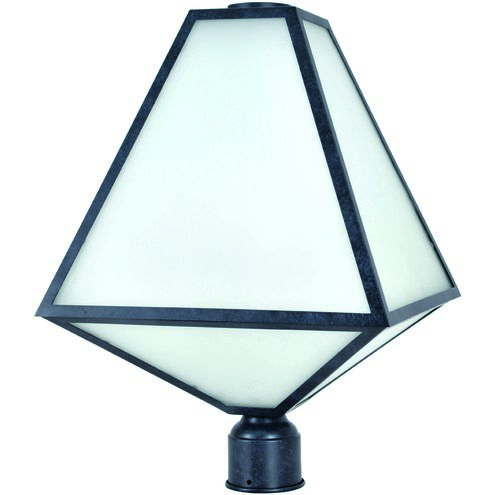 Glacier 3 Light 21 inch Black Charcoal Outdoor Lantern Post