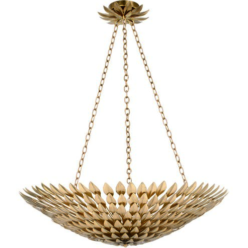Broche 8 Light 30 inch Antique Gold Chandelier Ceiling Light
