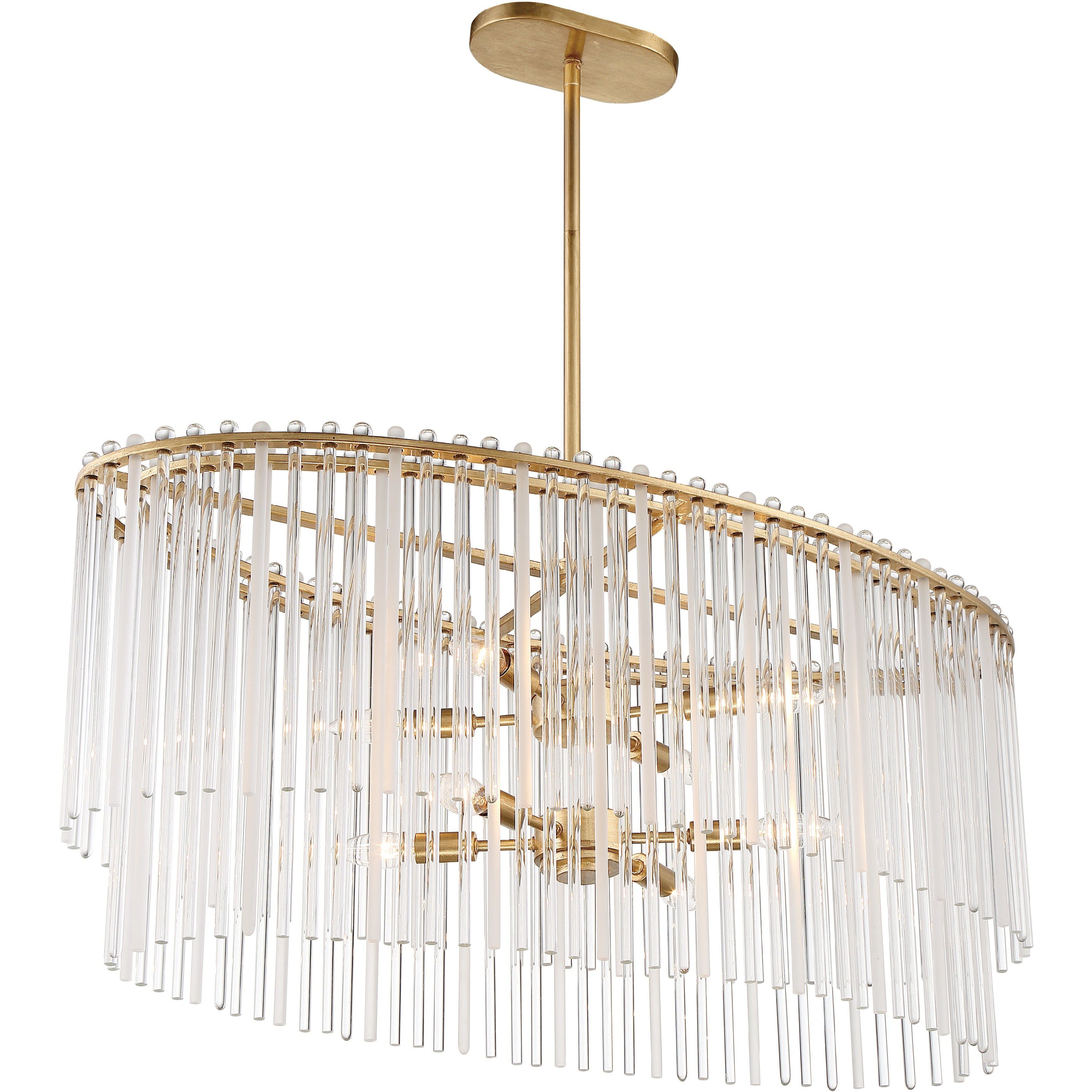 Bleecker 8 Light 36 inch Antique Gold Chandelier Ceiling Light